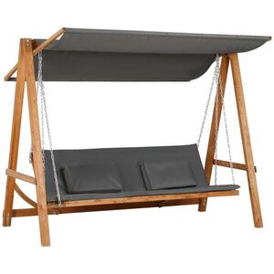 Outsunny HOLLYWOODSKÁ HOUPAČKA, se stříškou, polyester, šedá, 225, 5 x 113 x 180 cm obraz