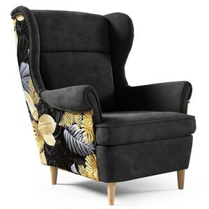 Beautysofa KŘESLO ušák Havana ve skandinávském stylu, černá obraz