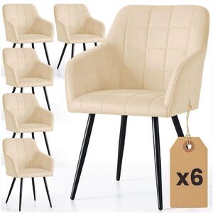 RAUMHIRSCH FURNITURE ČALOUNĚNÁ ŽIDLE, sada 6 ks, kovové nohy, béžová, černá 54/82/58 obraz