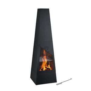 Relaxdays KRB Černý ocelový zahradní s grilem 149 cm obraz