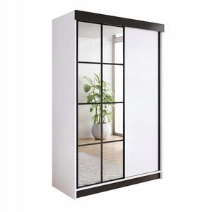 Kier Furniture POSUVNÁ ŠATNÍ SKŘÍŇ ARI 1 se zrcadlem 150 - Bílá obraz