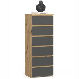 RAUMHIRSCH FURNITURE KOMODA dub Artisan, grafitově šedá 109/40/35 obraz