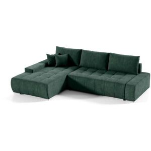Beautysofa ROHOVÁ rozkládací pohovka Draco L zelená, levá, velurová látka obraz