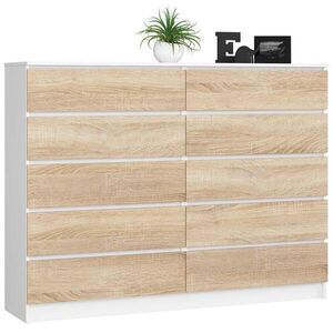 RAUMHIRSCH FURNITURE KOMODA Bílá, dub Sonoma 121/160/40 obraz