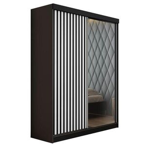 Kier Furniture POSUVNÁ ŠATNÍ SKŘÍŇ MALANI - Grafitová & Bílá 138x205x59 cm obraz