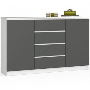 RAUMHIRSCH FURNITURE KOMODA bílá, grafitově šedá 99/160/40 obraz