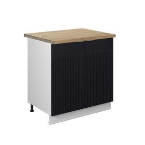 Vicco SKŘÍŇKA POD DŘEZ Fame-Line Černý pruhovaný 80 cm , PD Dub obraz