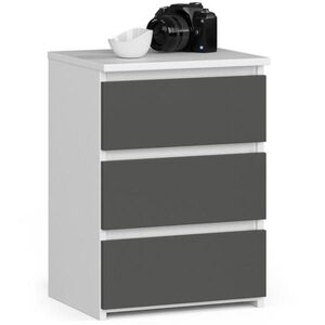 RAUMHIRSCH FURNITURE KOMODA Bílá, grafitově šedá 57/40/35 obraz