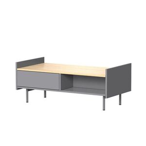 Vicco KONFERENČNÍ STŮL Velina Šedá 100 x 50 cm se 2 zásuvkami obraz