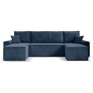 Beautysofa SEDACÍ SOUPRAVA Hektor U s funkcí spaní, tmavě modrá obraz