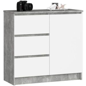 RAUMHIRSCH FURNITURE KOMODA Beton, bílá 77/80/35 obraz