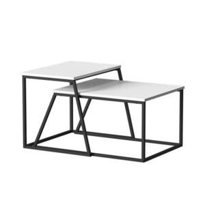 Vicco STOLEČEK KÁVOVÝ STOLÍK Myra Bílá/černá 60 x 50 cm 2 díly obraz