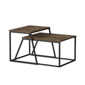 Vicco STOLEČEK KÁVOVÝ STOLÍK Myra Rustikální dub/černá 60 x 50 cm 2 díly obraz
