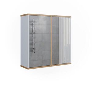 Vicco KOUPELNOVÁ ZRCADLOVÁ SKŘÍŇKA Didi Bílá/Artisan 60 x 60 cm se dvěma zrcadlovými dveřmi obraz