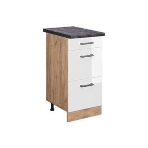 Vicco SPODNÍ SKŘÍŇKA KUCHYŇSKÉ LINKY R-Line Bílá vysoký lesk 40 cm se zásuvkami, PD Antracit obraz