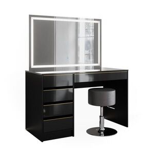 Vicco TOALETNÍ STOLEK Sherry Černá/zlatá 120 cm se zrcadlem LED a stoličkou obraz