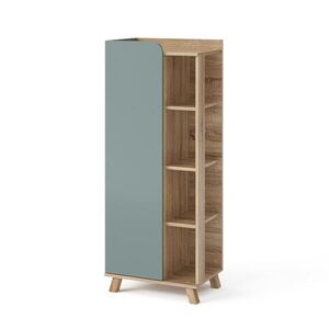 Vicco STŘEDNÍ SKŘÍŇKA Karen Sonoma/modrá 50 x 128 cm s dveřmi a otevřenými přihrádkami obraz