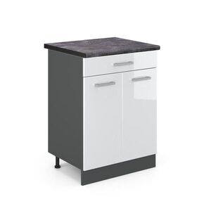 Vicco SPODNÍ SKŘÍŇKA KUCHYŇSKÉ LINKY R-Line Bílá vysoký lesk 60 cm , PD Antracit obraz