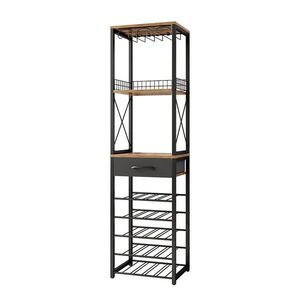 Vicco STOJAN NA VÍNO Porto Rustikální dub 40 x 147.5 cm se zásuvkou obraz