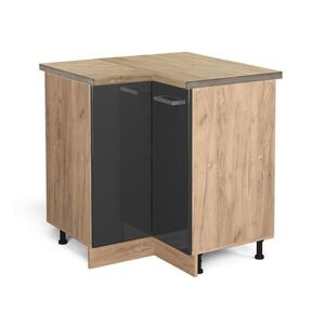 Vicco ROHOVÁ SKŘÍŇKA R-Line Antracitový vysoký lesk 75.6 cm , PD Dub obraz