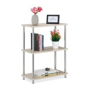 Relaxdays REGÁL přírodní stříbrná 3 úrovně MDF obraz