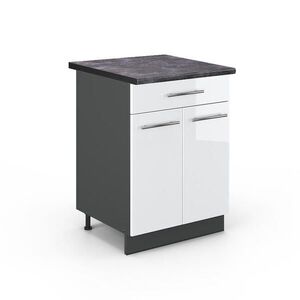 Vicco SPODNÍ SKŘÍŇKA KUCHYŇSKÉ LINKY Fame-Line Bílá vysoký lesk 60 cm se zásuvkou, PD Antracit obraz