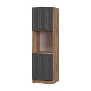 Vicco SKŘÍŇKA NA VESTAVĚNOU TROUBU Fame-Line Tmavě šedá 60 cm otevřený obraz