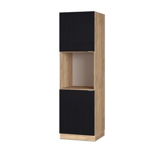 Vicco SKŘÍŇKA NA VESTAVĚNOU TROUBU Fame-Line Černý pruhovaný 60 cm otevřený obraz