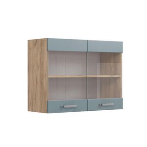Vicco SKLENĚNÁ KUCHYŇSKÁ SKŘÍŇKA R-Line Modrošedá 80 cm obraz