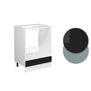 Vicco SKŘÍŇKA NA VESTAVĚNOU TROUBU R-Line Černý vysoký lesk 60 cm , PD Dub obraz
