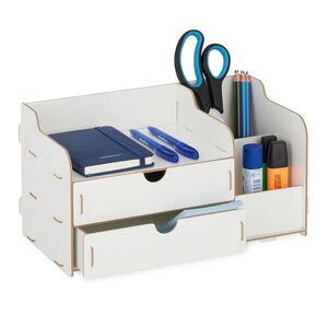 Relaxdays ORGANIZÉR Bílý MDF 2-zásuvky 17 cm obraz