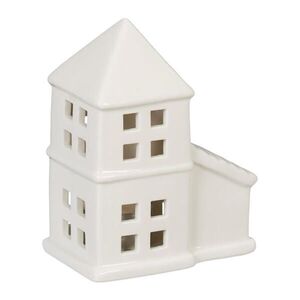 Relaxdays SVÍCEN Bílý porcelánový domeček 11, 5 cm obraz