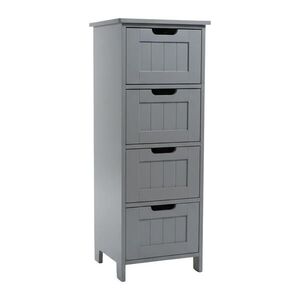 Relaxdays SKŘÍŇKA Šedá koupelnová MDF 4 zásuvky 82 cm obraz