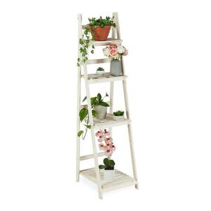 Relaxdays REGÁL Bílá na květiny dřevo Shabby Chic obraz