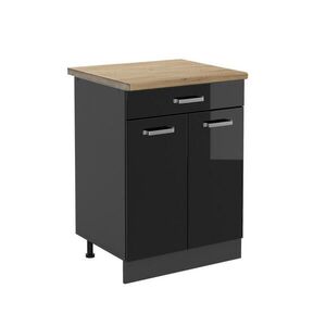 Vicco SPODNÍ SKŘÍŇKA KUCHYŇSKÉ LINKY R-Line Černý vysoký lesk 60 cm , AP Oak obraz