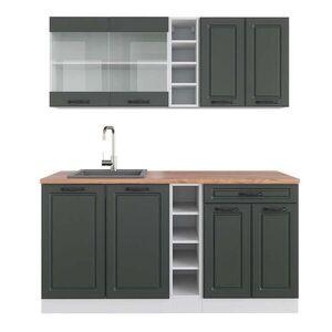 Vicco JEDNOTKOVÁ KUCHYNĚ R-Line Antracitový venkovský dům/bílá 160 cm , PD Dub obraz