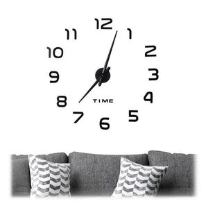 Relaxdays HODINY černé nástěnné DIY samolepicí 3D číslice obraz