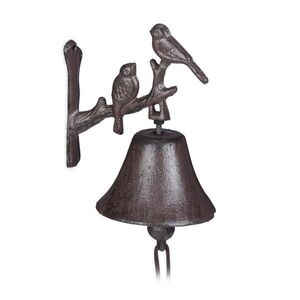 Relaxdays DVEŘNÍ ZVONEK Hnědý litina motiv ptáků 16 cm obraz