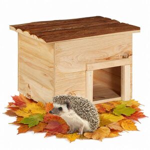 Relaxdays DOMEK Přírodní pro ježka jedlové dřevo 22, 5x32x27 cm obraz