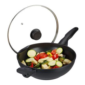 Relaxdays WOK Černý nepřilnavý pro indukci 30 cm obraz