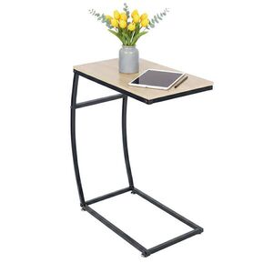 Relaxdays STOLEK Černý dřevodekor kov C tvar 58, 5 cm obraz