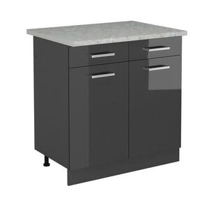 Vicco SPODNÍ SKŘÍŇKA KUCHYŇSKÉ LINKY R-Line Antracitový vysoký lesk 80 cm PD Mramor obraz