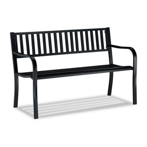 Relaxdays LAVICE Černá zahradní ocel 2místná 127, 5 cm obraz