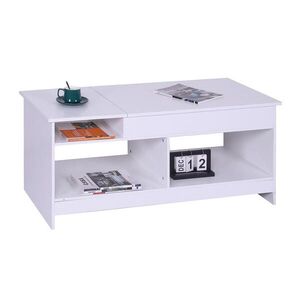 Relaxdays KONFERENČNÍ STOLEK Bílý se zvedací deskou 110x50 cm obraz