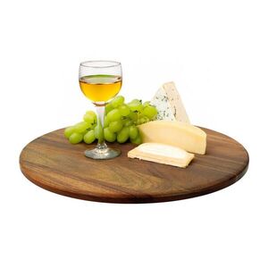Relaxdays PODNOS přírodní černá akáciové dřevo otočný 360° D 40, 6 cm obraz