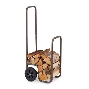 Relaxdays VOZÍK Hnědý na dřevo ocel 2 gumová kola 60 kg obraz