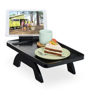 Relaxdays TÁCEK Černý na opěrku bambus držák mobilu 40, 5x25 cm obraz