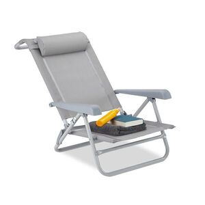 Relaxdays LEHÁTKO Šedé skládací s polštářkem za krk obraz