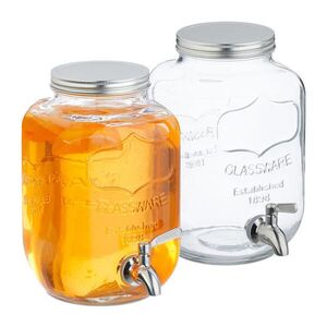 Relaxdays DÁVKOVAČ transparentní stříbrný 2dílný-set 4 l obraz