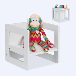 Relaxdays TABURET Bílý pro děti 2-v-1 obraz